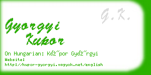 gyorgyi kupor business card